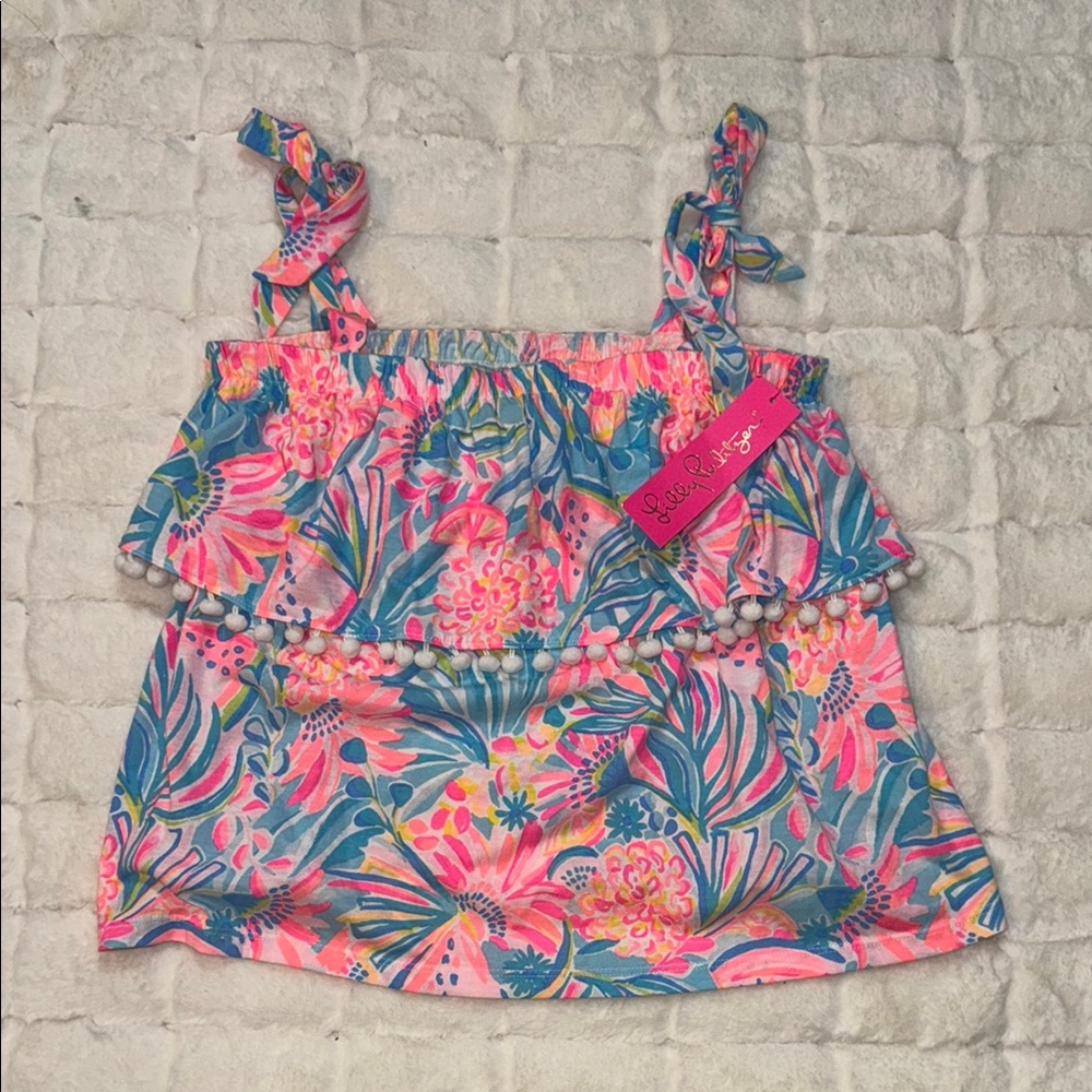 Lilly Pulitzer Floral Ruffle Top